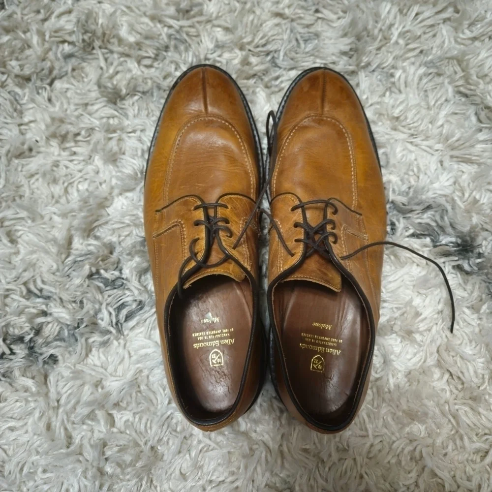 Allen Edmonds Malone Lace-Up Shoes Men's Size 14 Brown Leather
